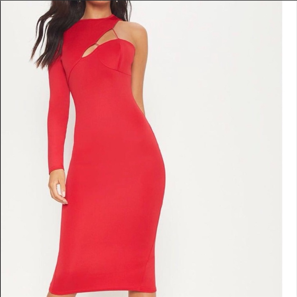 Red hot party midi dress